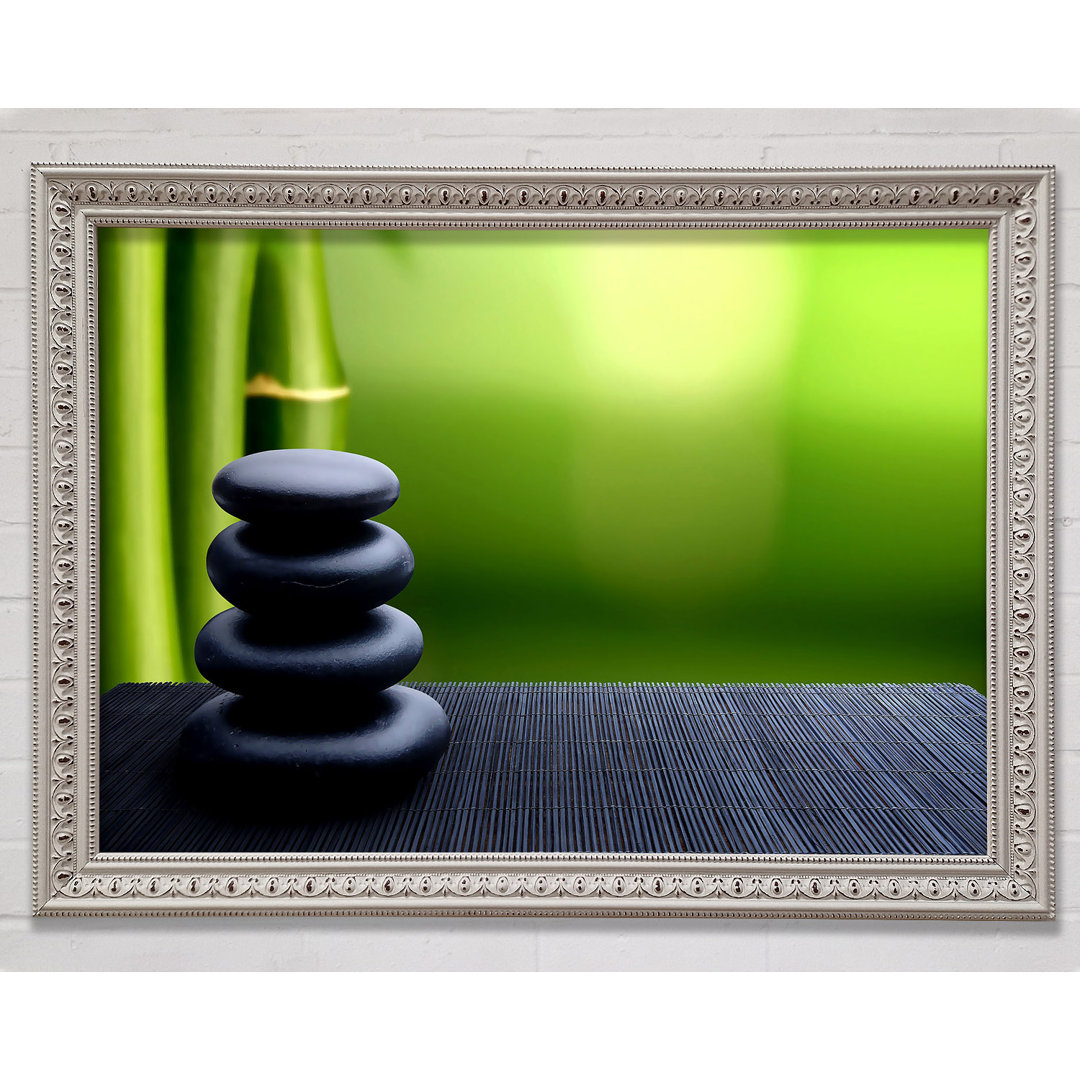 Gerahmtes Leinwandbild Zen Stones Background