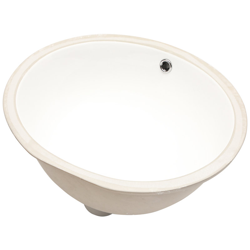 Lavabo de salle de bain ovale en céramique Pure White