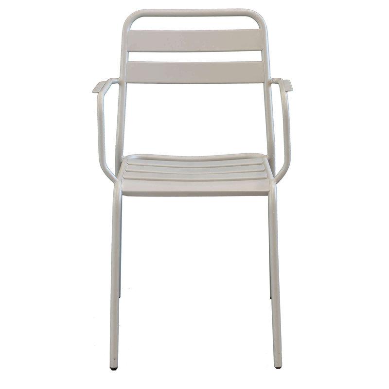 Khailah Stacking Patio Dining Armchair, Light Grey