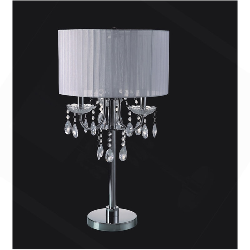 LAMPE DE TABLE EN CRISTAL 29,5 "H, Argent argent, Tactile