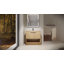 Meuble-lavabo autoportant de 30 po avec lavabo en céramique et portes à fermeture en douceur-397854325
