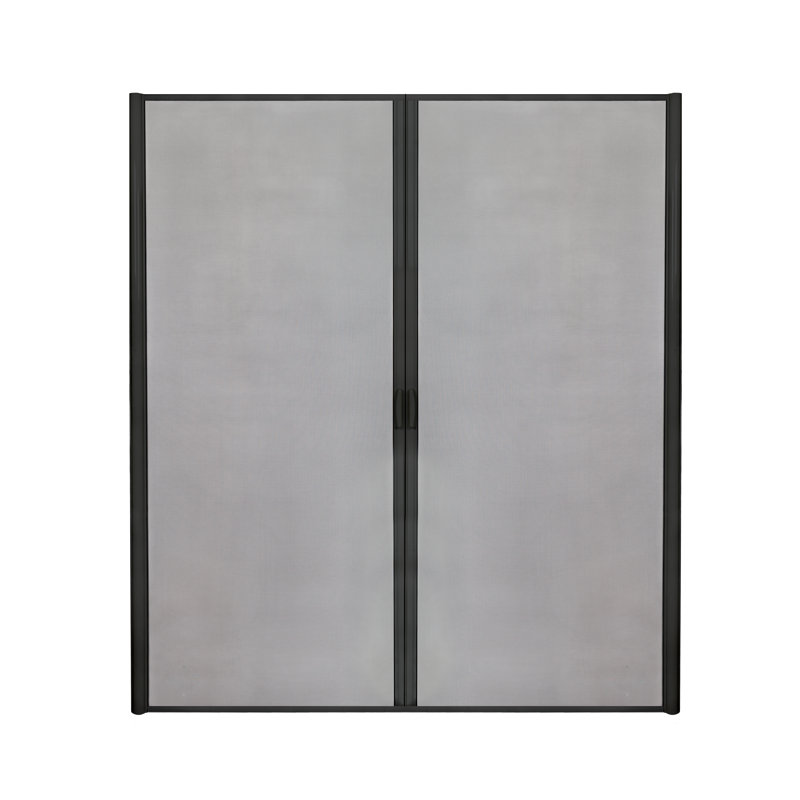 Écran rétractable pour porte double, Noir, H 96 po x l 96 po
