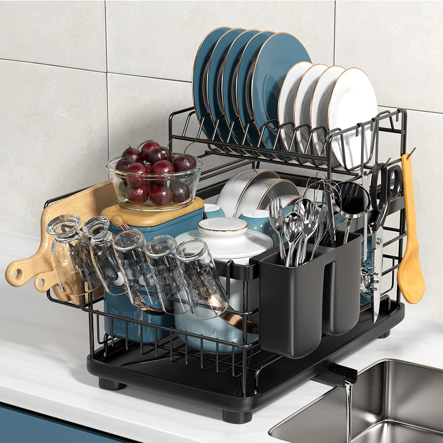 Dish rack online strainer