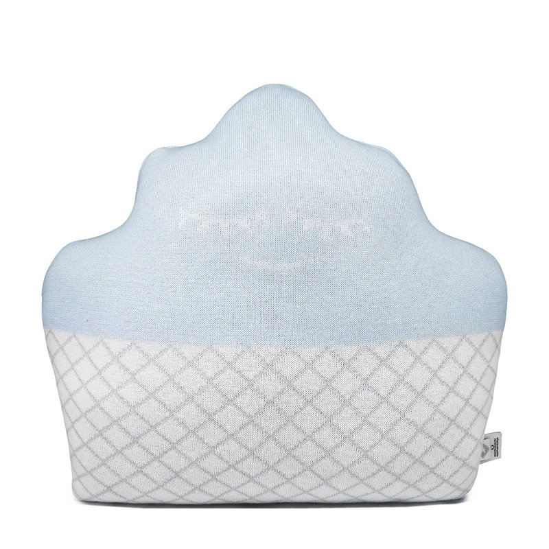 Cotton Blend Reversible Throw Pillow, Blue