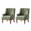 Plath 31"W Transitional Floral Rolled Arm Chair with Nailhead Trim-2032667225