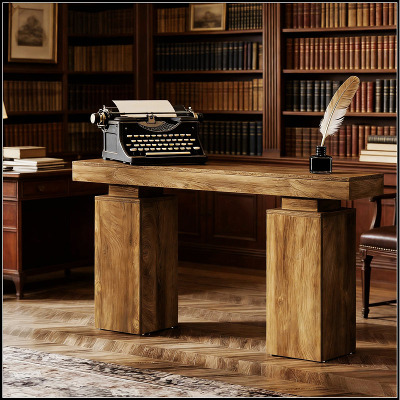 Rustic Farmhouse Console Table With Storage, Perfect For Entryways And Foyer Decor, Combining Modern And Country Styles.