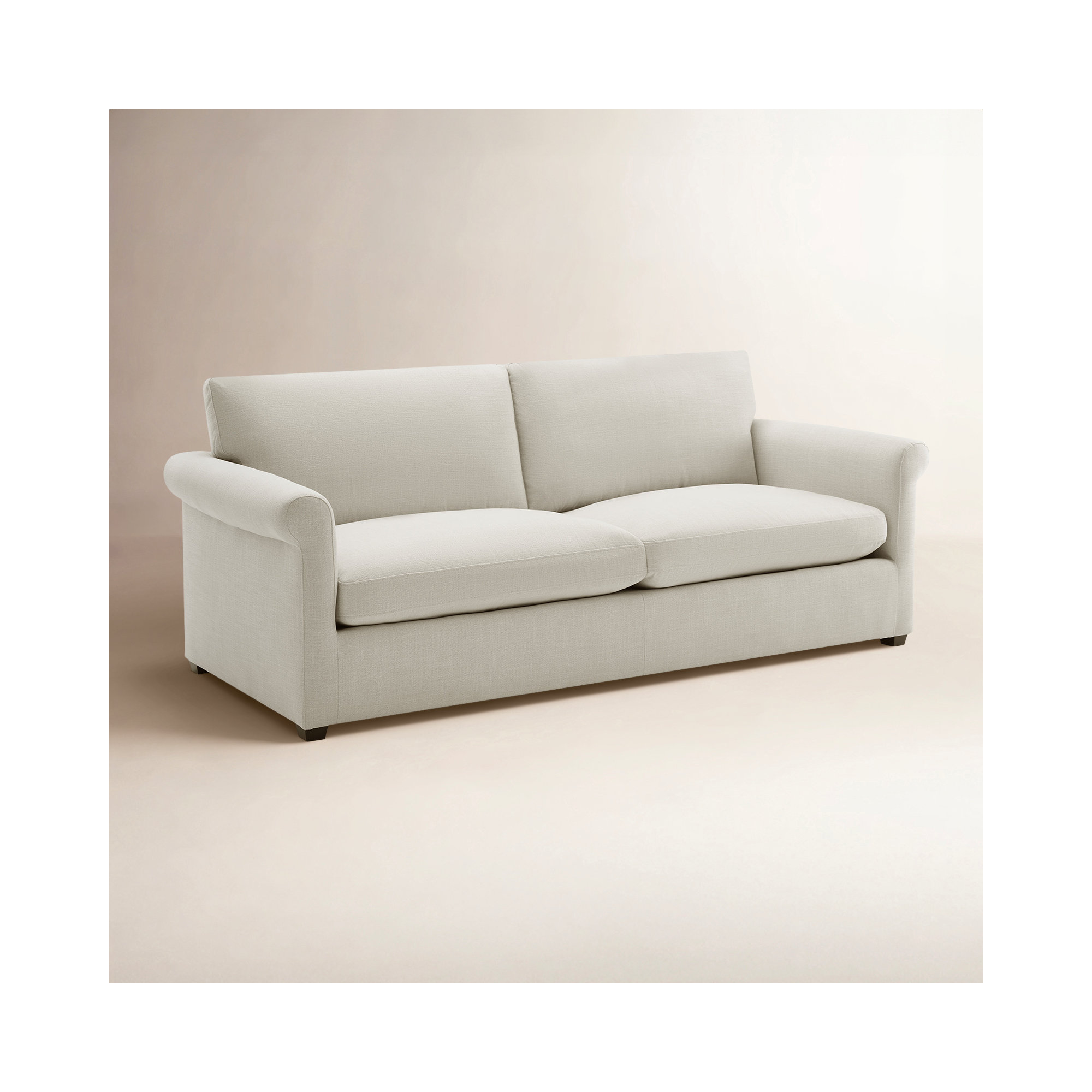 Joelle 90.5" Upholstered Sofa with Rolled Arms, Effie Linen Performance Linen