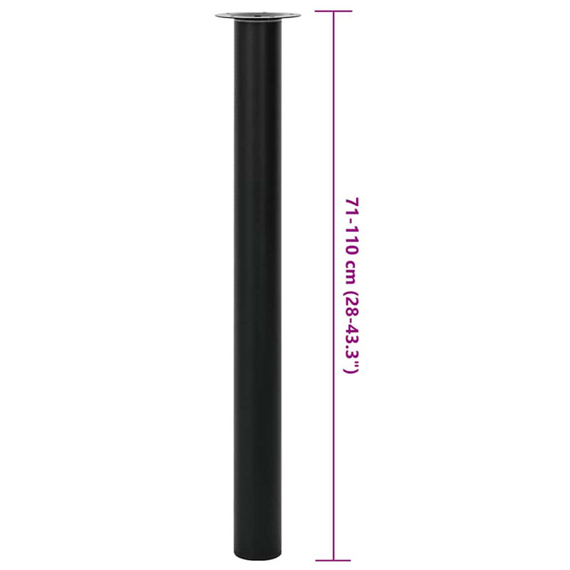 Latitude Run® 2 Telescopic Table Legs 28"-43.3", Black