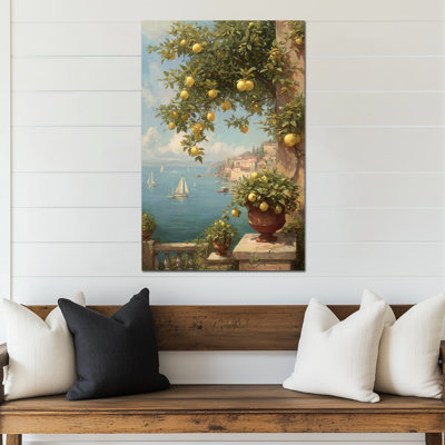 Art mural citron, art mural méditerranéen sur toile, art mural fruits rétro pour la cuisine, images murales italiennes pour la cuisine, impressions encadrées prêtes à être suspendues 32 po x 48 po