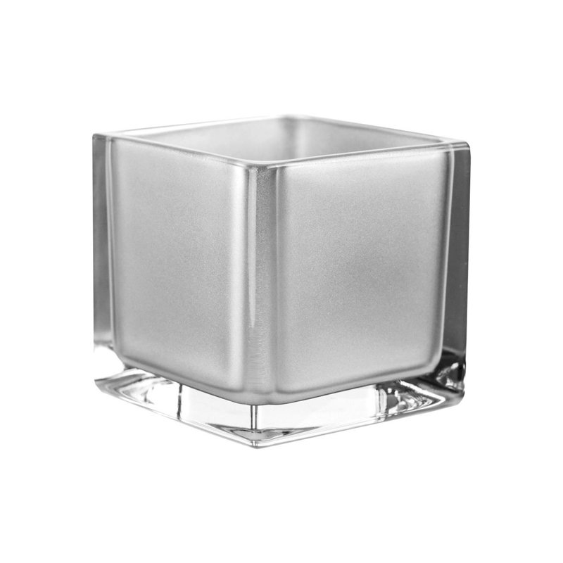 Vase carré doré, H 4 po x l 4 po x P 4 po, Argent