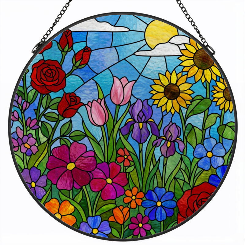 Panneau de vitrail de jardin 12 "H 12", H 12 po x l 12 po
