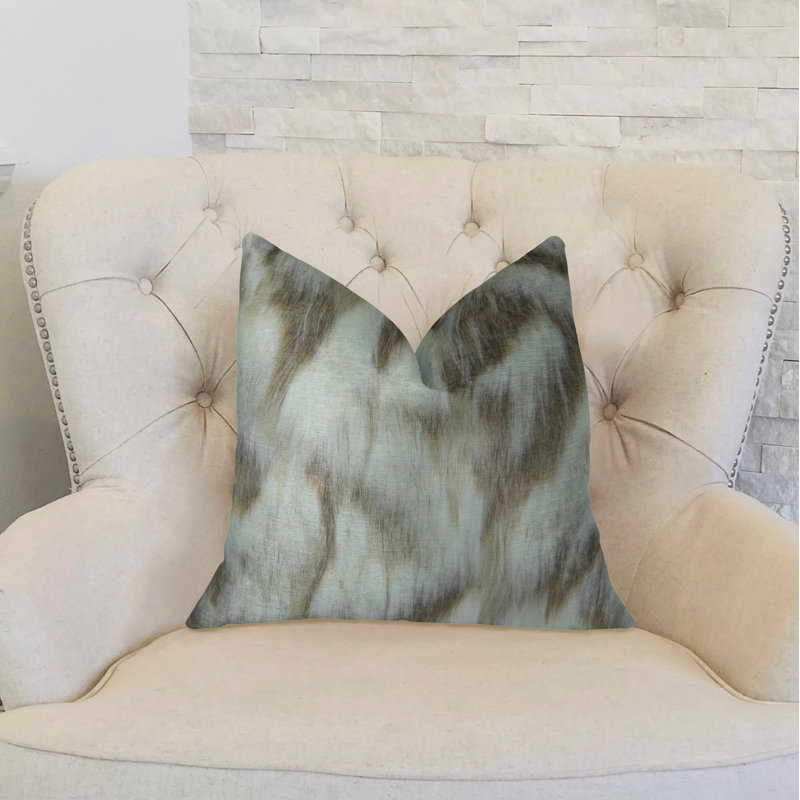 Coussin de luxe en renard fabriqué à la main Sassy Tibet, 18 po x 18 po, Coussin décoratif