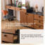 Coiffeuse extensible marron de style milieu du siècle avec meuble de rangement intégré