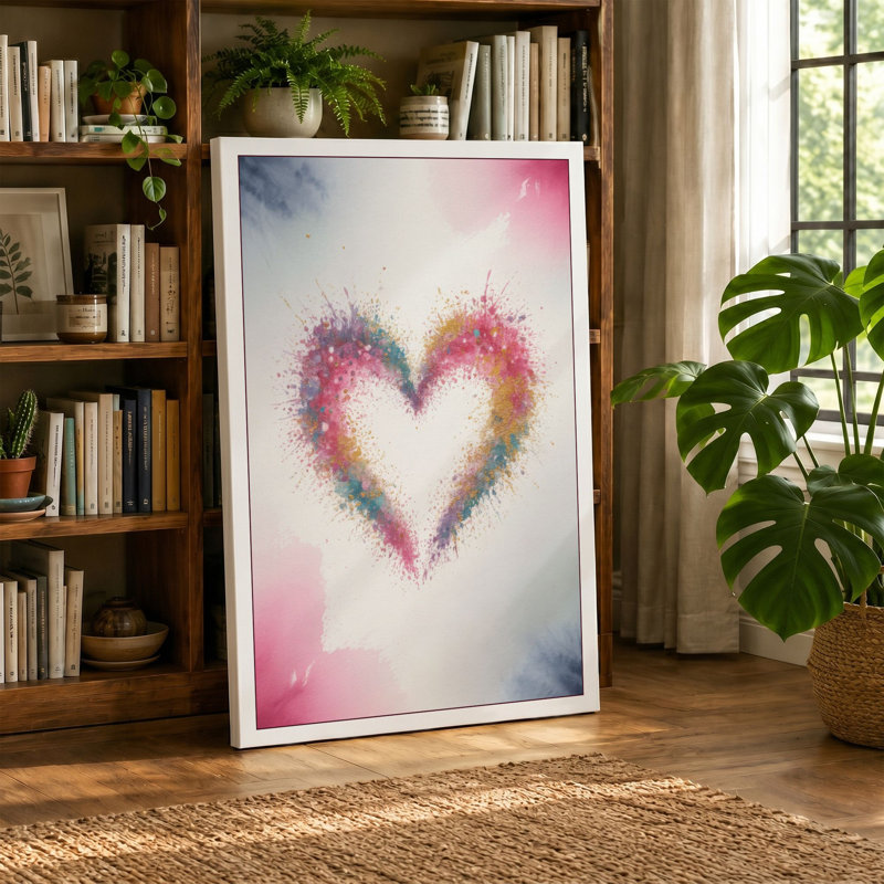 Dissolving Heart Modern - Wrapped Canvas, 18x12 - 45.7 x 30.5 cm, White Border