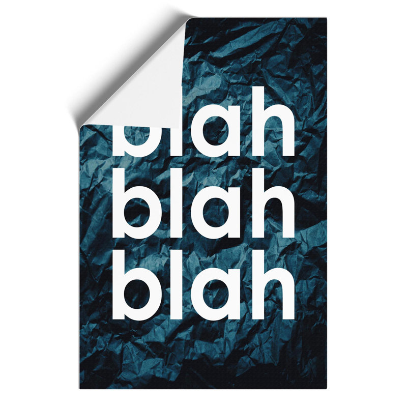 Blah Blah Blah Crumpled Paper - Frameless Print, 59cm H x 42cm W x 0.1cm D