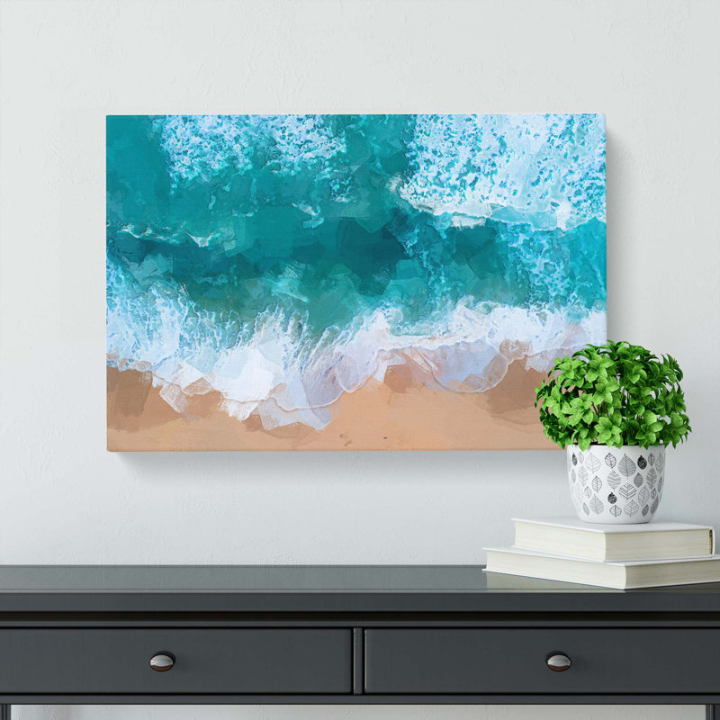 Beach in Melbourne Australia in Abstract - Wrapped Canvas Graphic Art Print, 35cm H x 50cm W x 3cm D