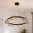 6 Light Creative Glass Chandelier  With Striped Lampshade