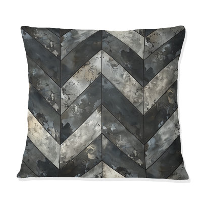 Coussin décoratif gris à chevrons magiques gris V