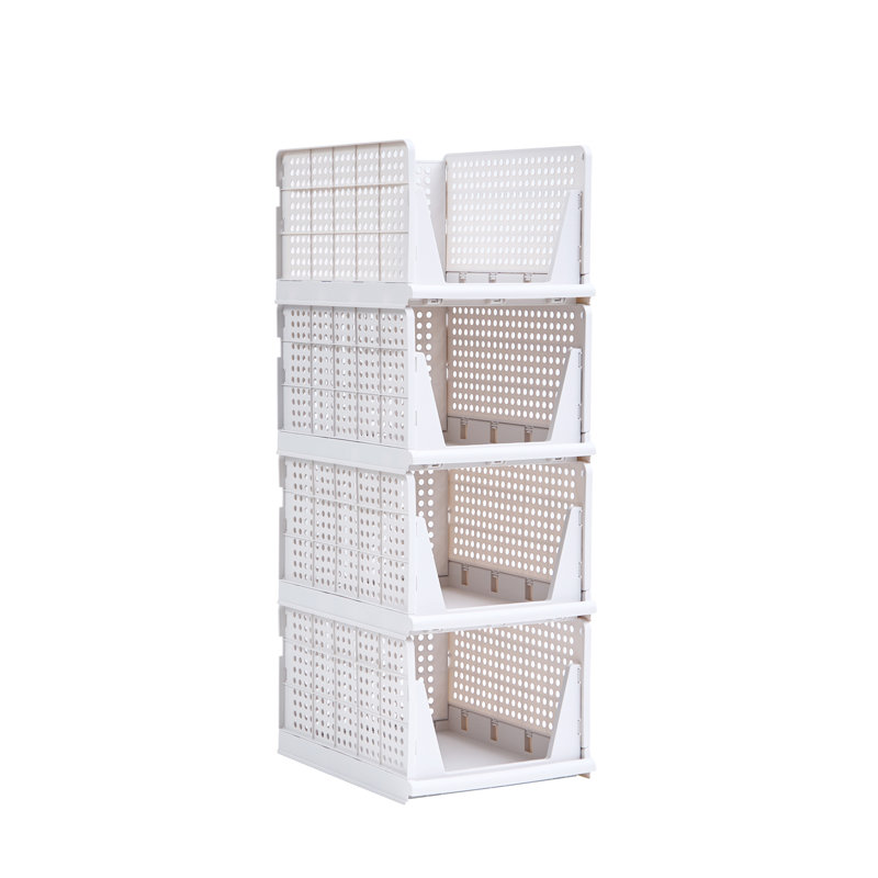 Boîte de rangement blanche pliable 4 pièces, 25 pintes