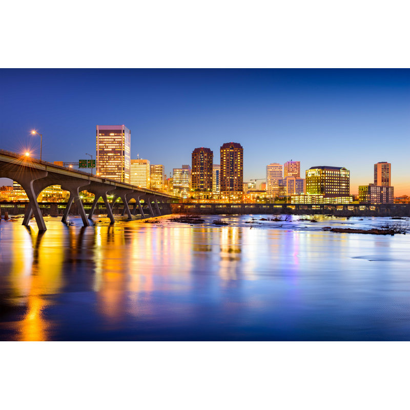 Richmond Downtown Skyline - Photographie sur toile tendue, H 8 po x l 12 po x P 1,25 po