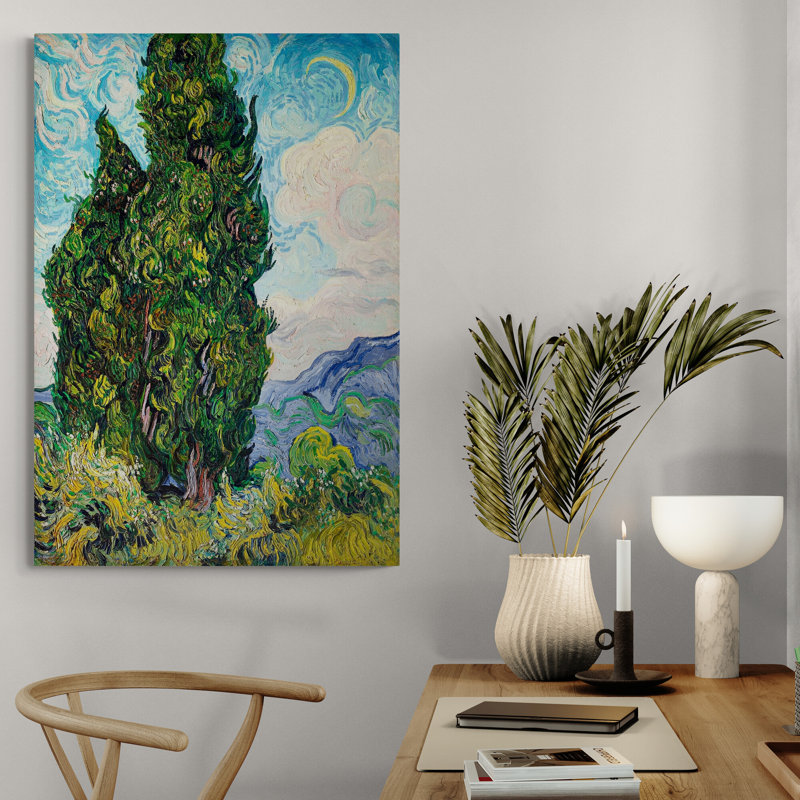 Cypresses by Vincent Van Gogh - Wrapped Canvas Art Prints, 82 cm H x 61 cm W
