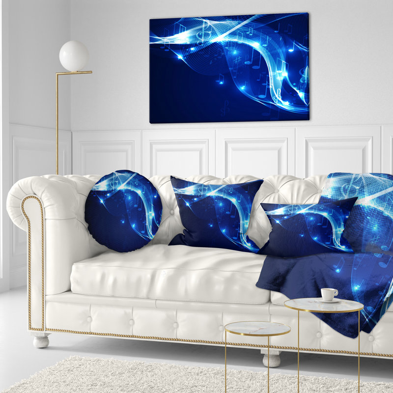 Fond musical bleu - coussin abstrait imprimé