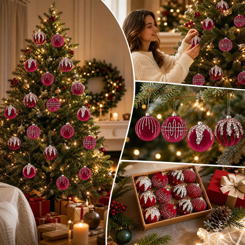 Boule de Noël décorative de Noël Alien, Rouge