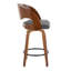 Tabouret de bar Mid-Century moderne à hauteur fixe avec pivot