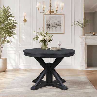Retro Functional Extendable Dining Table with a 12" Butterfly Leaf, for Dining Room and Living Room, Espresso