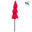 Parasol extérieur de 2,75 m (9 pi 3 po) avec inclinaison et résistance au vent - Rouge, imperméable, pour terrasse et jardin, ouverture par manivelle