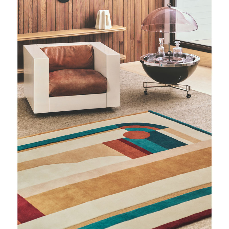 Hacienda Hand Tufted Wool Area Rug, Rectangle 5'5" x 7'8"