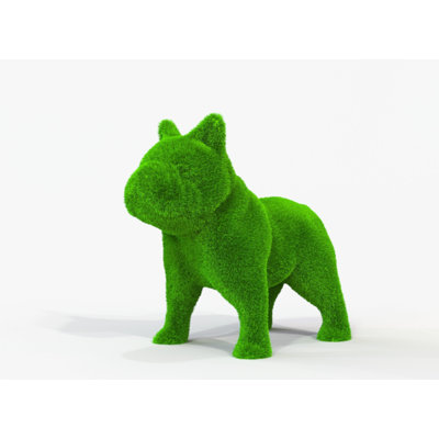Outdoor Giant French Bulldog Topiary Green Figures