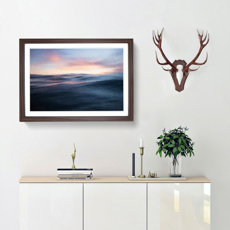 Ocean Ripples - Framed Print, 27cm H x 36cm W x 2cm D, Walnut Framed