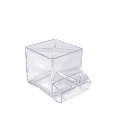 4In. Cube Pencil Holder With Divider & Business Card Pocket