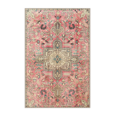 Tapis traditionnel rouge / vert Ariha