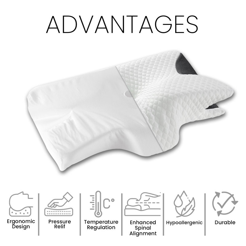 Orthopedic Memory Foam Pillow with Ergonomic Design, Neck Alignment & Pressure Relief Sleep Cushion