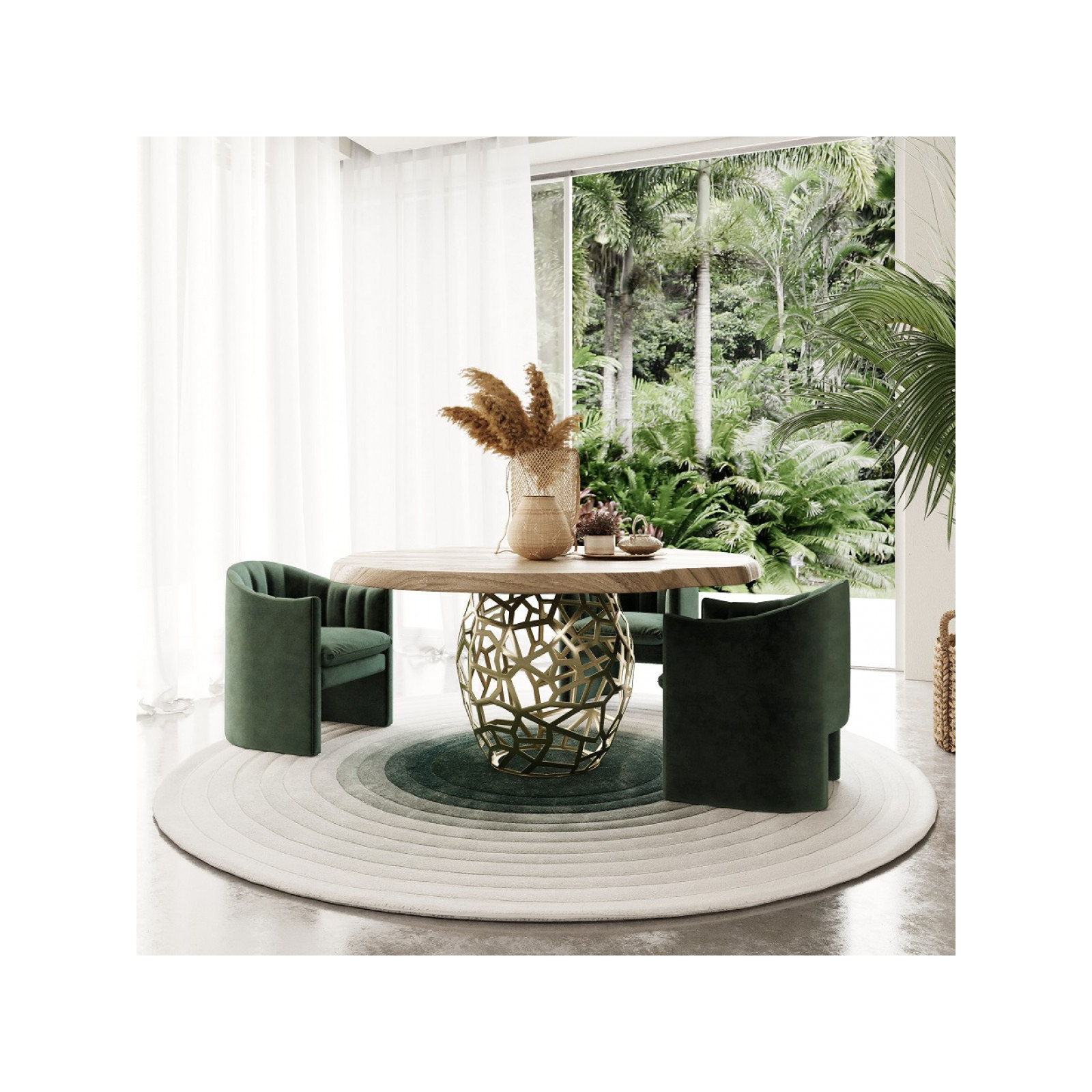 Kidman Velvet Upholstered Arm Chair, Green Velvet
