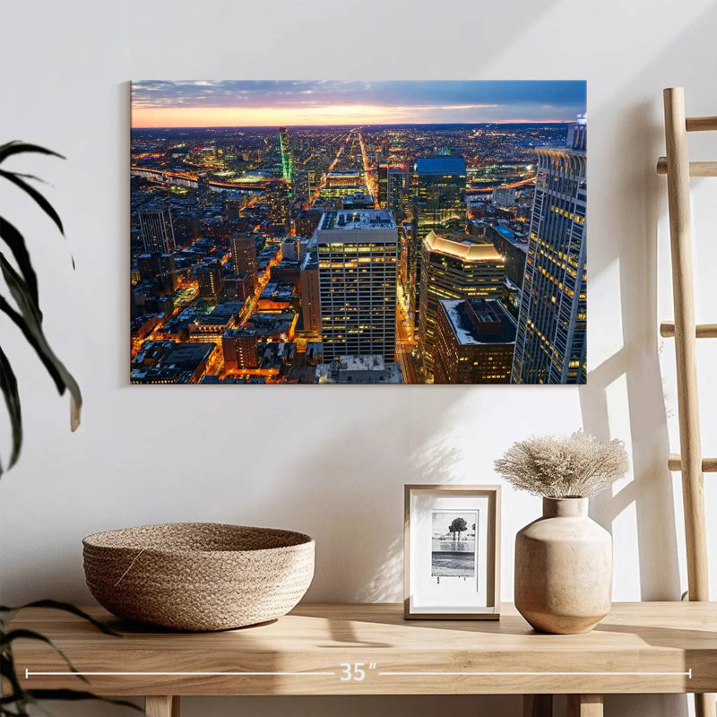 Ravi, lumières du centre-ville de Philadelphie, H 16 po x l 24 po