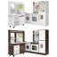 Grands ensembles de cuisine de coin en bois avec lumières et sons réalistes, machine à glaçons, évier, cuisinière, ensemble de cuisine de jeu de rôle créatif pour les enfants de 3 ans et plus (brun et blanc)-121610522