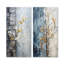 Minimaliste granit feuilles de raisin - ensemble de 2 reproductions d'art mural en métal plantes-533500219