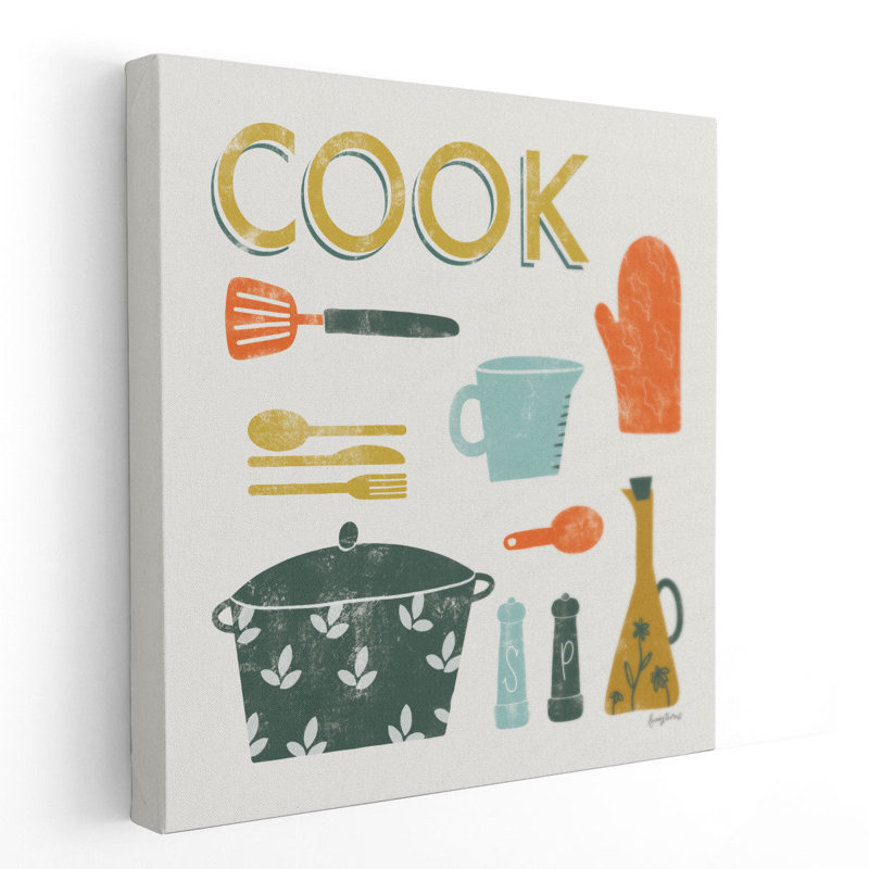 Retro Kitchen III - reproduction d'art sur toile, H 12 po x l 12 po