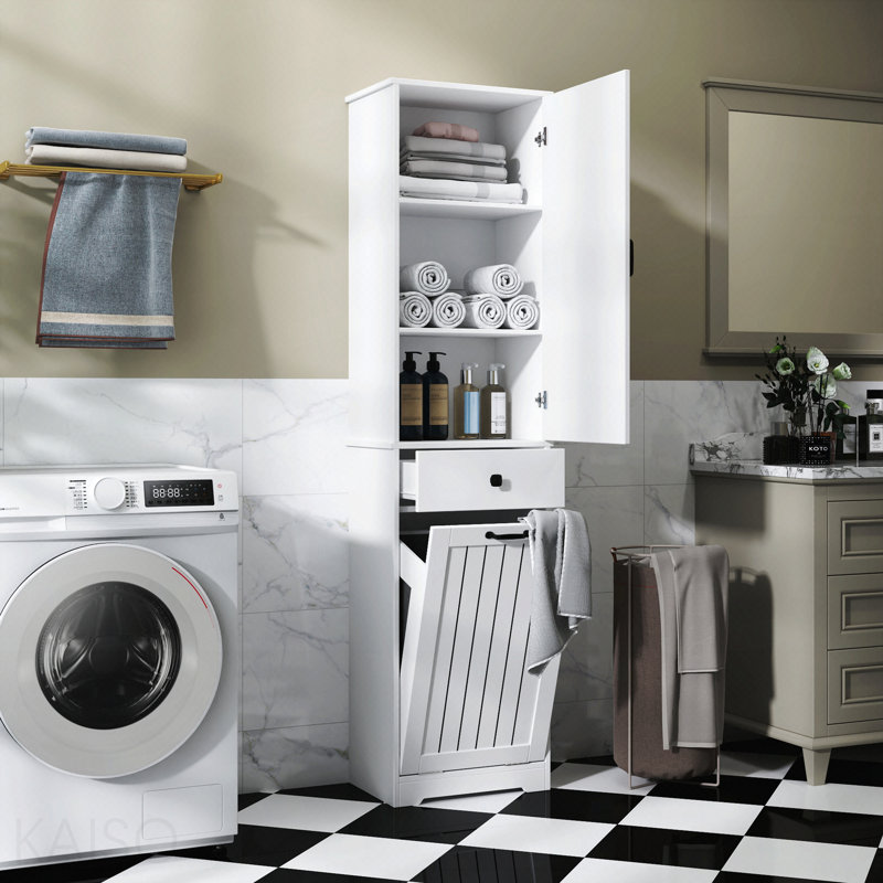 Cabinet,With 1 Storage Cabinet And 1 Drawer - White
