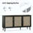 Sideboard Buffet Cabinet With 3 Rattan Doors,Modern Kitchen Storage Console Cabinet For Entryway Living Room-1585416707