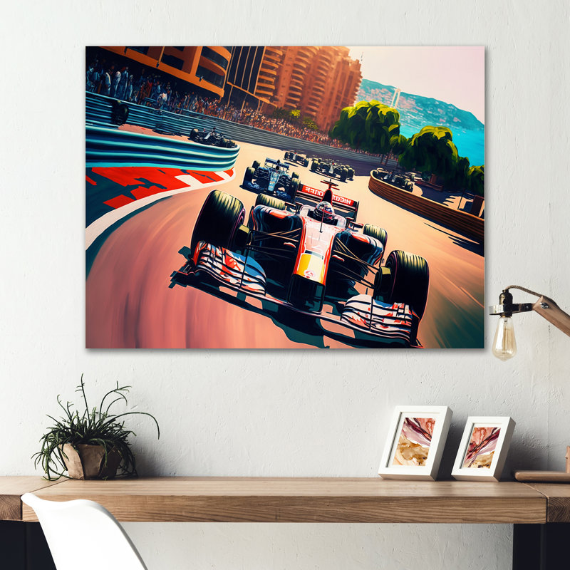" Formula Car Racing I ", 30" H x 40" W x 1" D