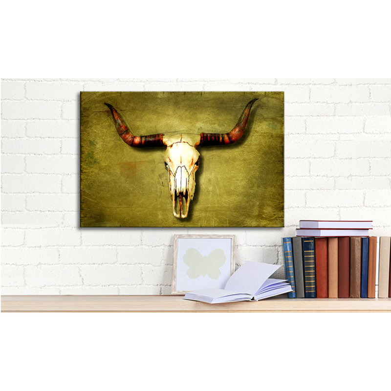 Buffalo Bull - Wrapped Canvas Print, 80cm H x 120cm W, 100% cotton canvas