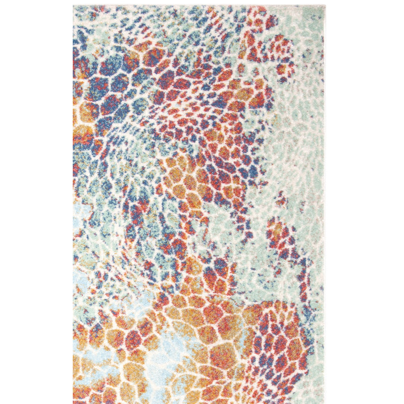 Tapis abstrait Adalgisa Performance, Carré 6 pi 7 po