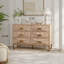 Commode en bois clair 47,24 po avec relief géométrique et pieds dorés-649827473