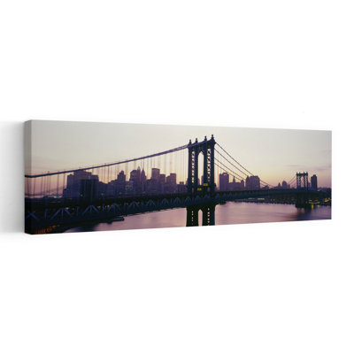 Bridge Across A River, Manhattan Bridge, East River, Manhattan, New York City, New York State, Usa Abstract Contemporary Architecture City Wall Art