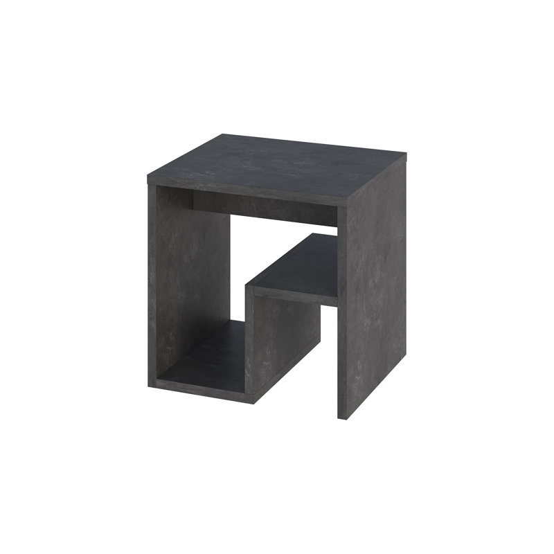 Modern Side Table, Retro Grey, 15.7 x 15.7 x 13.8 inches | 100% Melamine Coated Particle Board, 0.7 inches Thick | Stylish & Functional Design, Easy Assembly