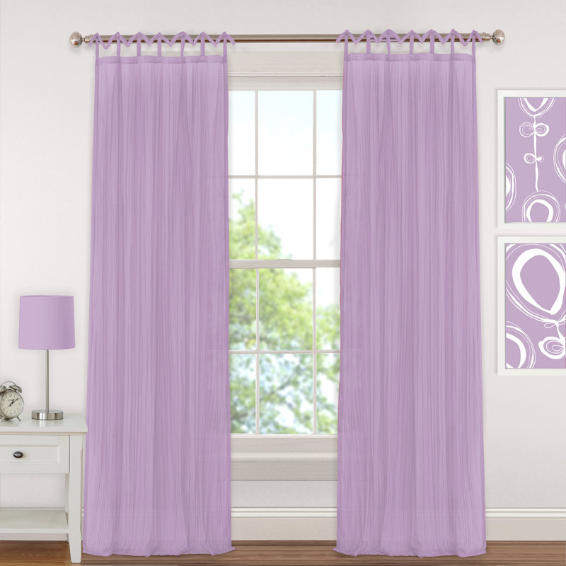 Erasma Sheer Single Curtain Panel, Lilac, 50" W x 95" L